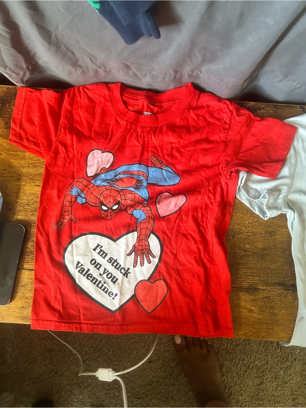 Marvel Red Spider-Man Valentine Tee with Heart Graphic
